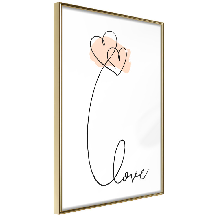 Wall Poster United in the Clouds - English text with hearts on a white background 125357 additionalImage 12