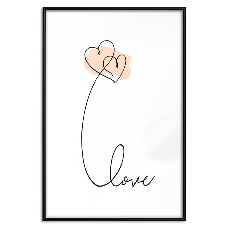 Wall Poster United in the Clouds - English text with hearts on a white background 125357 additionalImage 15