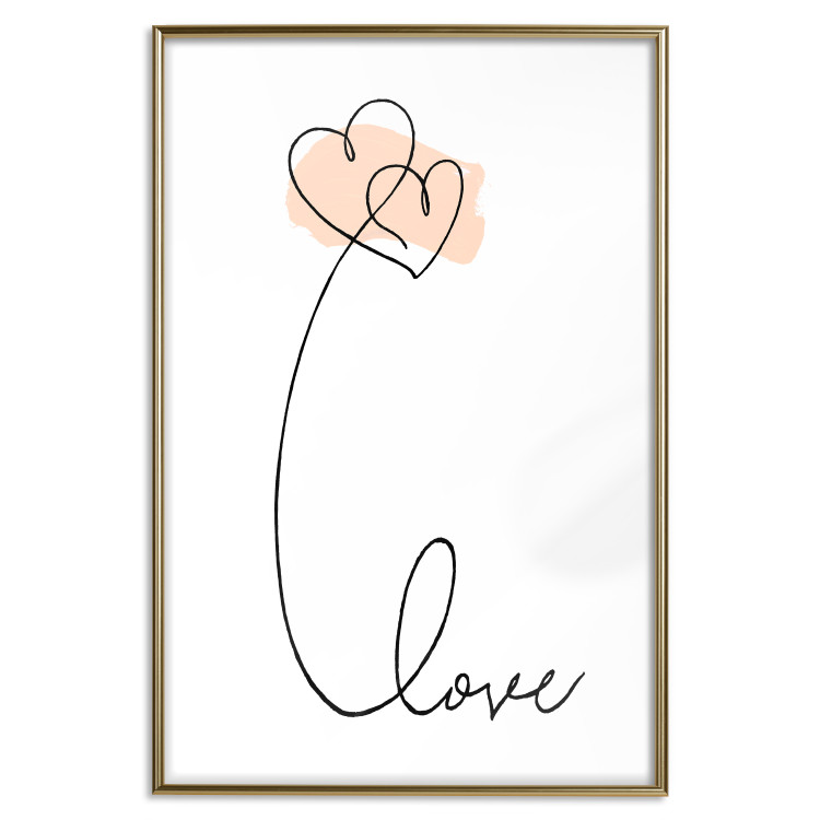 Wall Poster United in the Clouds - English text with hearts on a white background 125357 additionalImage 16