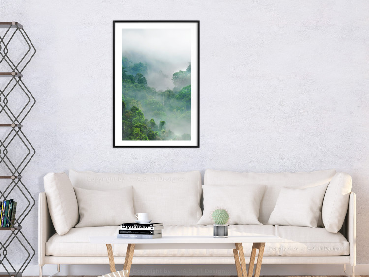 Poster Exotic Adventure - landscape of a forest surrounded by mist on a mountain range 125757 additionalImage 6