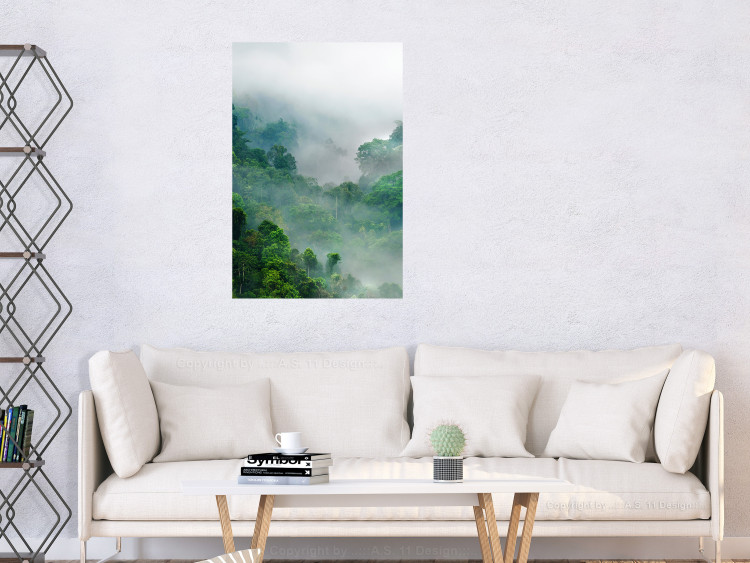 Poster Exotic Adventure - landscape of a forest surrounded by mist on a mountain range 125757 additionalImage 23