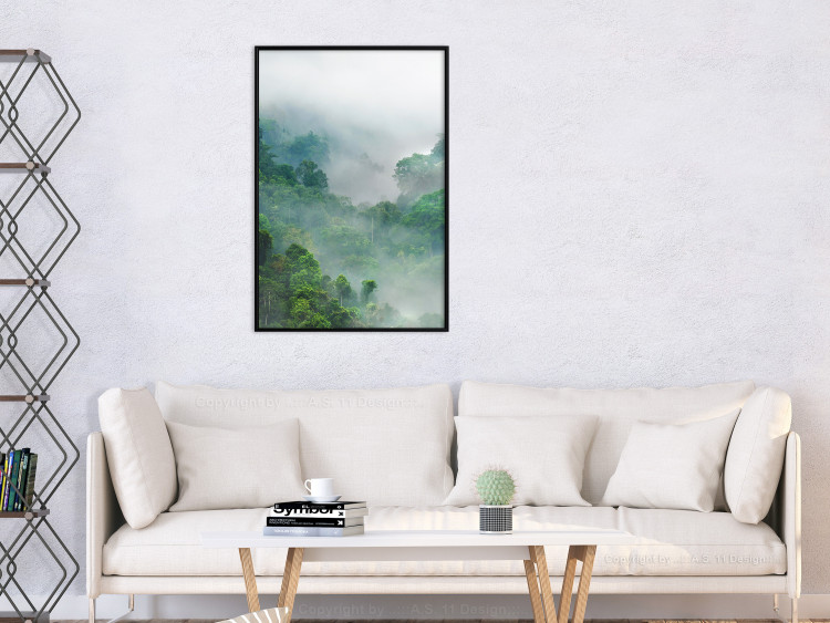 Poster Exotic Adventure - landscape of a forest surrounded by mist on a mountain range 125757 additionalImage 3