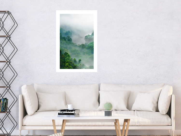 Poster Exotic Adventure - landscape of a forest surrounded by mist on a mountain range 125757 additionalImage 2