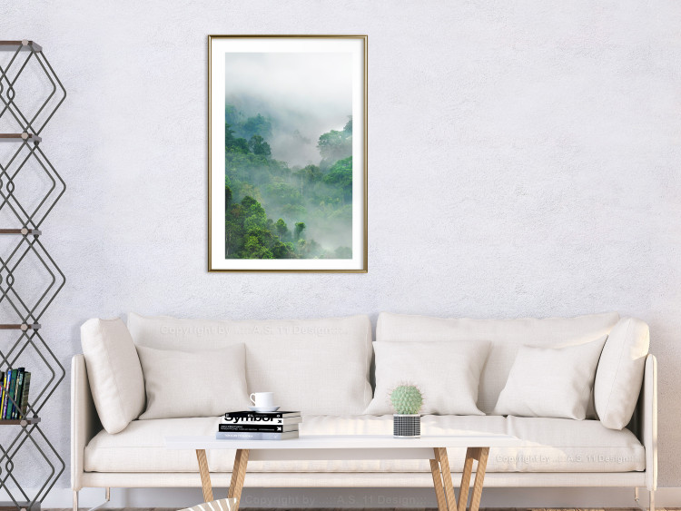 Poster Exotic Adventure - landscape of a forest surrounded by mist on a mountain range 125757 additionalImage 15