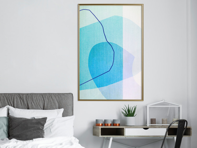 Wall Poster Azure Butterfly - abstract composition on a blue texture 126557 additionalImage 5