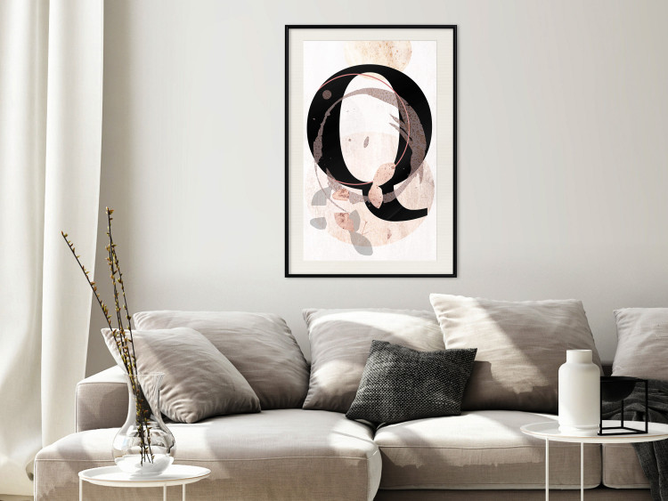 Poster Letter Q - black letter among abstract patterns on white background 127857 additionalImage 24