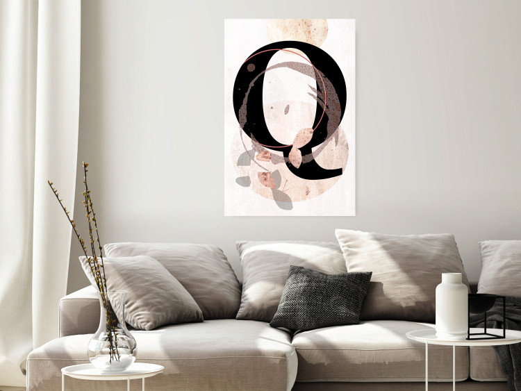 Poster Letter Q - black letter among abstract patterns on white background 127857 additionalImage 13