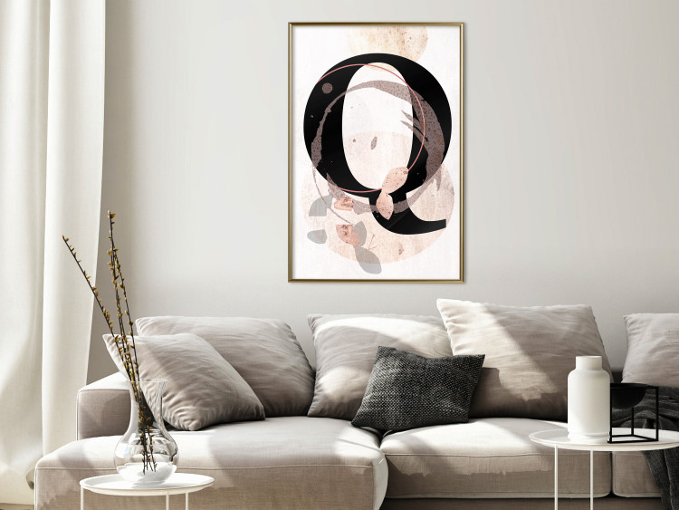 Poster Letter Q - black letter among abstract patterns on white background 127857 additionalImage 9