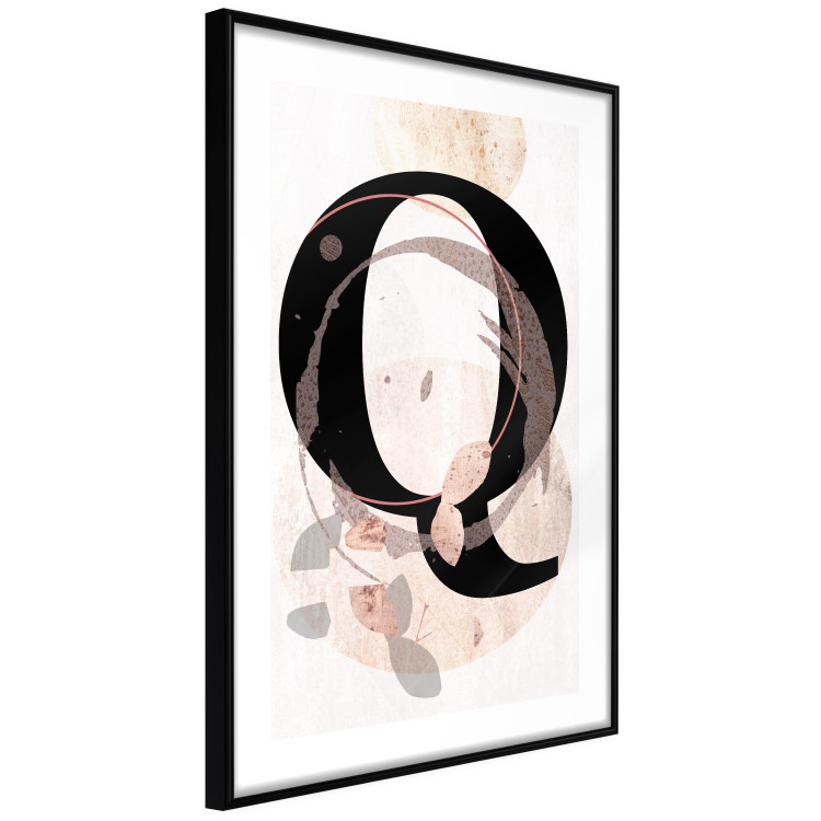 Poster Letter Q - black letter among abstract patterns on white background 127857 additionalImage 2