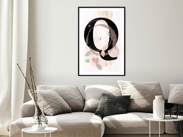 Poster Letter Q - black letter among abstract patterns on white background 127857 additionalImage 23