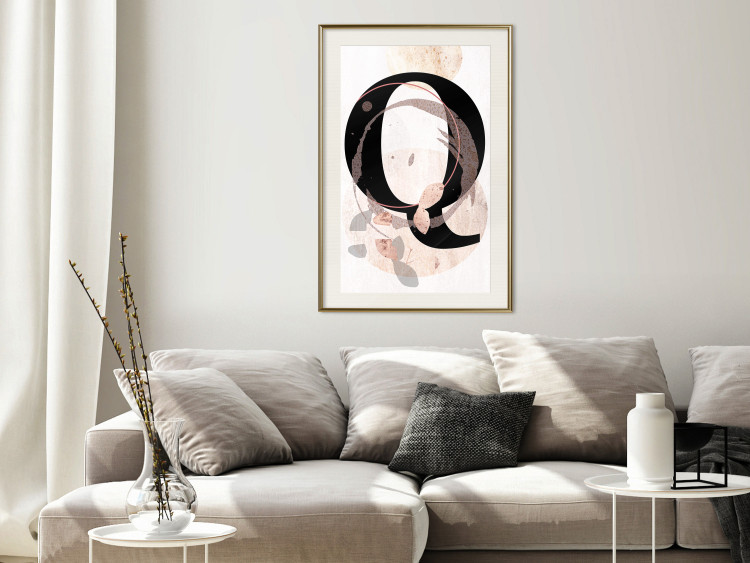 Poster Letter Q - black letter among abstract patterns on white background 127857 additionalImage 22