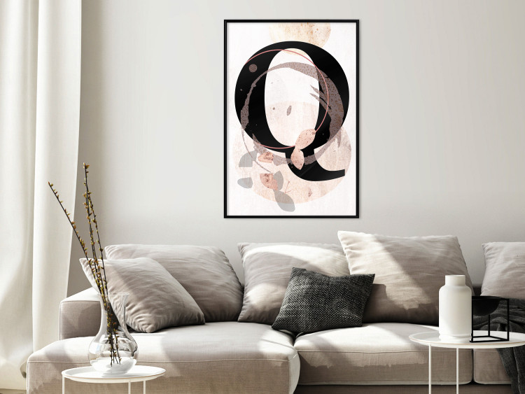 Poster Letter Q - black letter among abstract patterns on white background 127857 additionalImage 10
