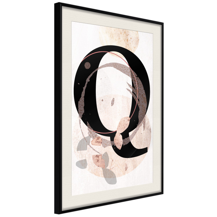 Poster Letter Q - black letter among abstract patterns on white background 127857 additionalImage 3