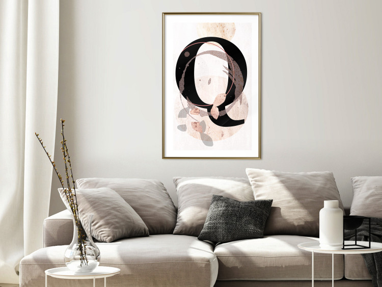 Poster Letter Q - black letter among abstract patterns on white background 127857 additionalImage 15