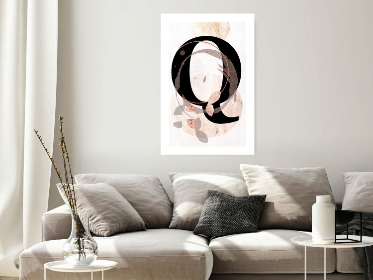 Poster Letter Q - black letter among abstract patterns on white background 127857 additionalImage 12