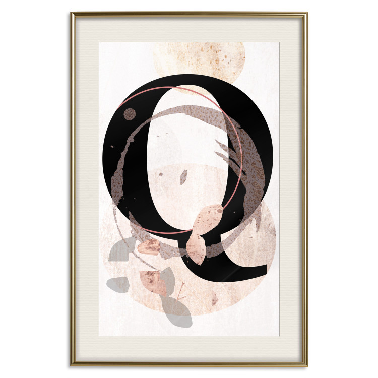 Poster Letter Q - black letter among abstract patterns on white background 127857 additionalImage 20