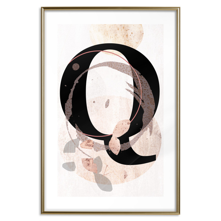 Poster Letter Q - black letter among abstract patterns on white background 127857 additionalImage 14