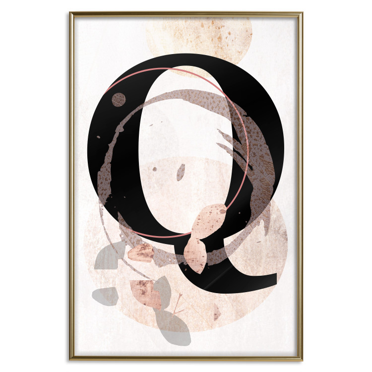 Poster Letter Q - black letter among abstract patterns on white background 127857 additionalImage 17