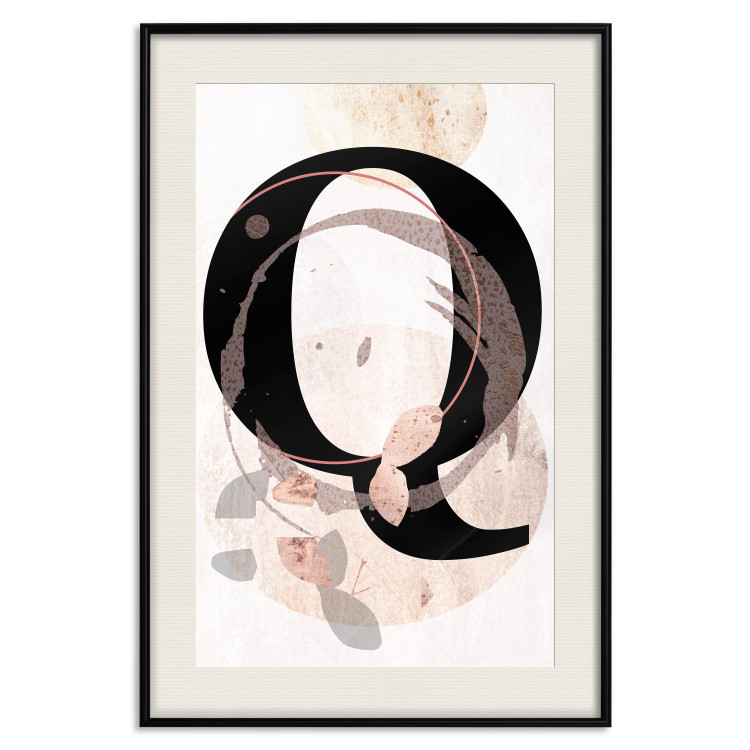 Poster Letter Q - black letter among abstract patterns on white background 127857 additionalImage 19
