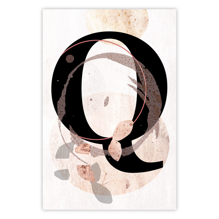 Poster Letter Q - black letter among abstract patterns on white background 127857