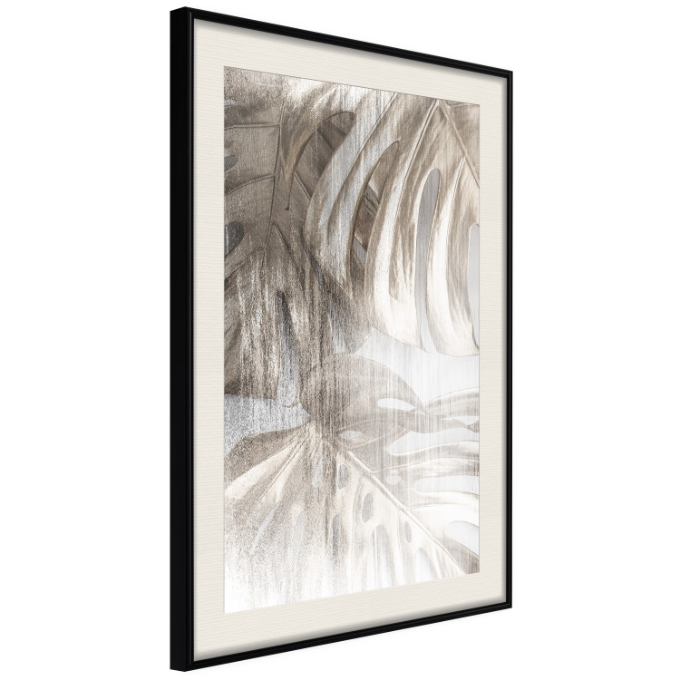 Poster Rough Nature - plant with monstera leaves on blurred texture 127957 additionalImage 4