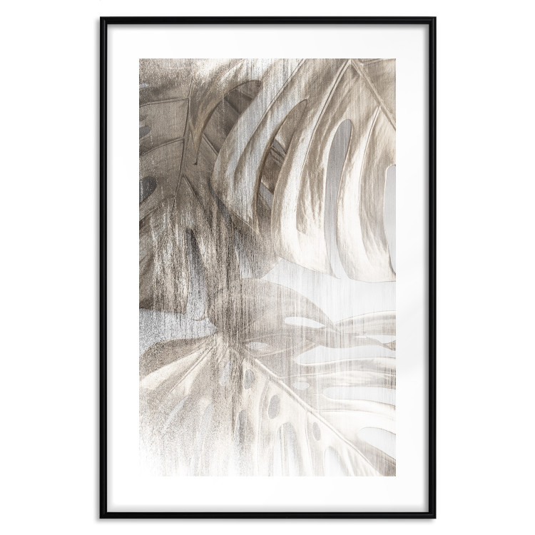 Poster Rough Nature - plant with monstera leaves on blurred texture 127957 additionalImage 16