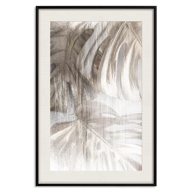 Poster Rough Nature - plant with monstera leaves on blurred texture 127957 additionalImage 21