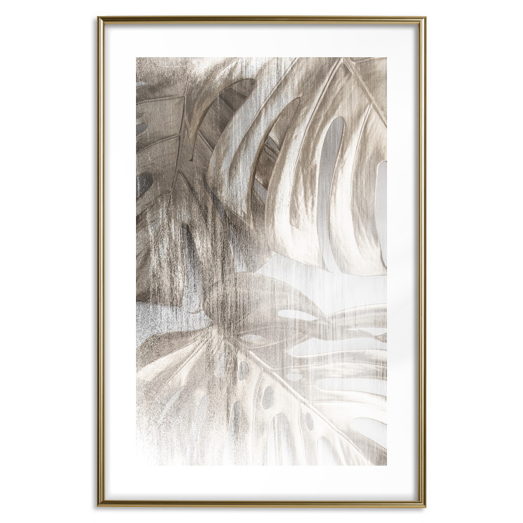 Poster Rough Nature - plant with monstera leaves on blurred texture 127957 additionalImage 19