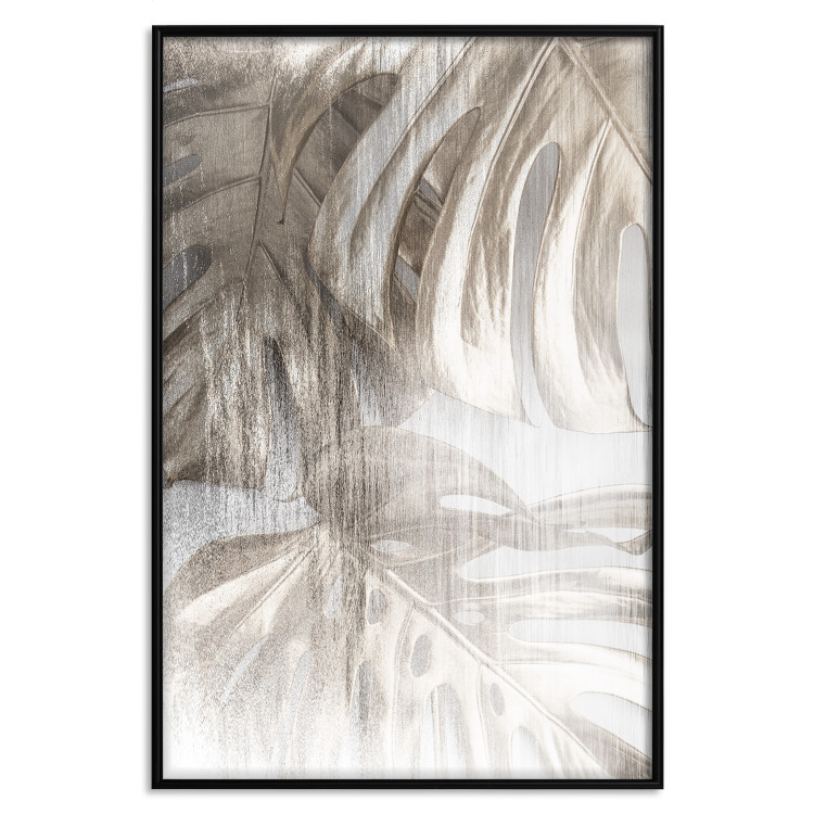 Poster Rough Nature - plant with monstera leaves on blurred texture 127957 additionalImage 19