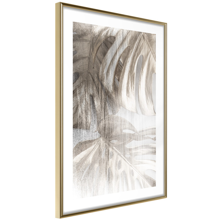 Poster Rough Nature - plant with monstera leaves on blurred texture 127957 additionalImage 6