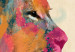 Canvas Art Print Watercolor Lion (1-part) vertical - futuristic colorful animal 128857 additionalThumb 4