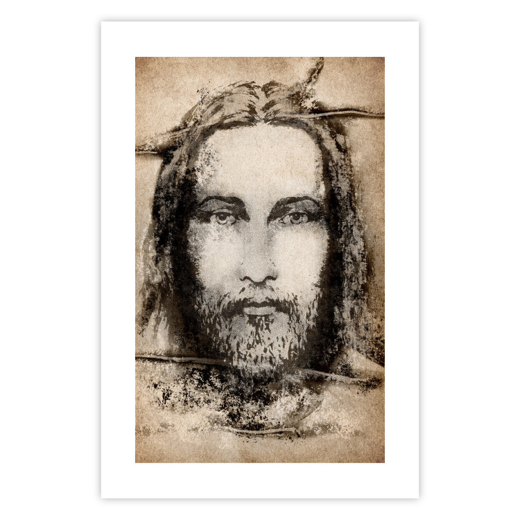 Wall Poster Turin Shroud in Sepia - brown sacred composition with the face of the saint 129357 additionalImage 19