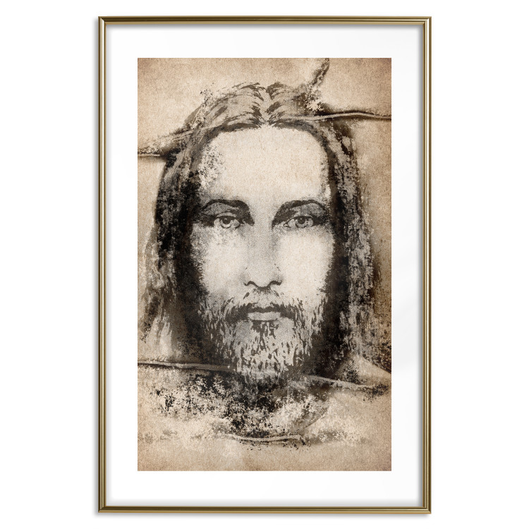 Wall Poster Turin Shroud in Sepia - brown sacred composition with the face of the saint 129357 additionalImage 14