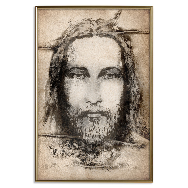 Wall Poster Turin Shroud in Sepia - brown sacred composition with the face of the saint 129357 additionalImage 17