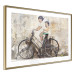 Poster Carefree - retro black bicycle against a wall painted with children 130457 additionalThumb 9