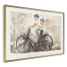Poster Carefree - retro black bicycle against a wall painted with children 130457 additionalThumb 7