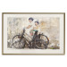 Poster Carefree - retro black bicycle against a wall painted with children 130457 additionalThumb 20