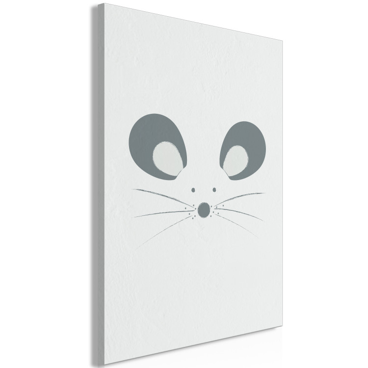 Canvas Art Print Curious Mouse (1-piece) Vertical - funny pastel animal 130557 additionalImage 2