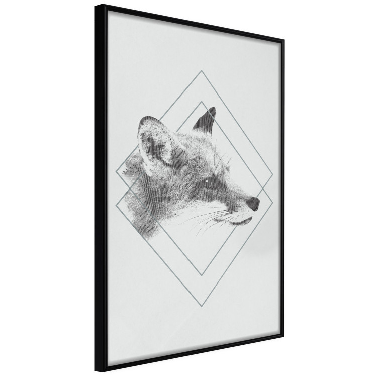 Poster Sly Fox - portrait of an animal in sketch form on a solid background 130757 additionalImage 11