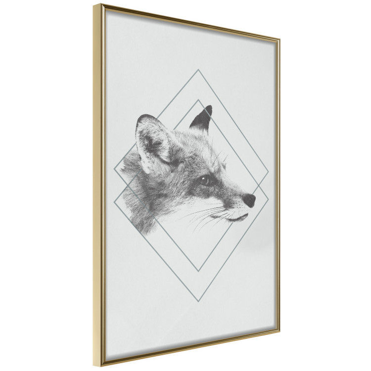 Poster Sly Fox - portrait of an animal in sketch form on a solid background 130757 additionalImage 12