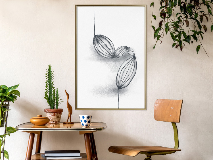 Poster Cocoa Beans - line art of cocoa beans on a contrasting white background 131957 additionalImage 5