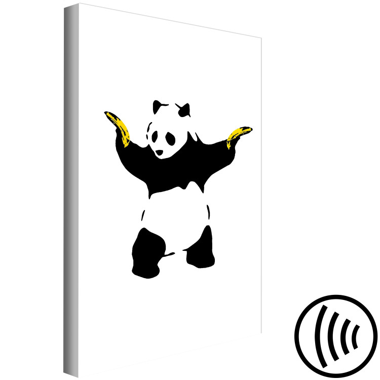 Canvas Panda with Guns (1-piece) Vertical - exotic animal with bananas 132457 additionalImage 6