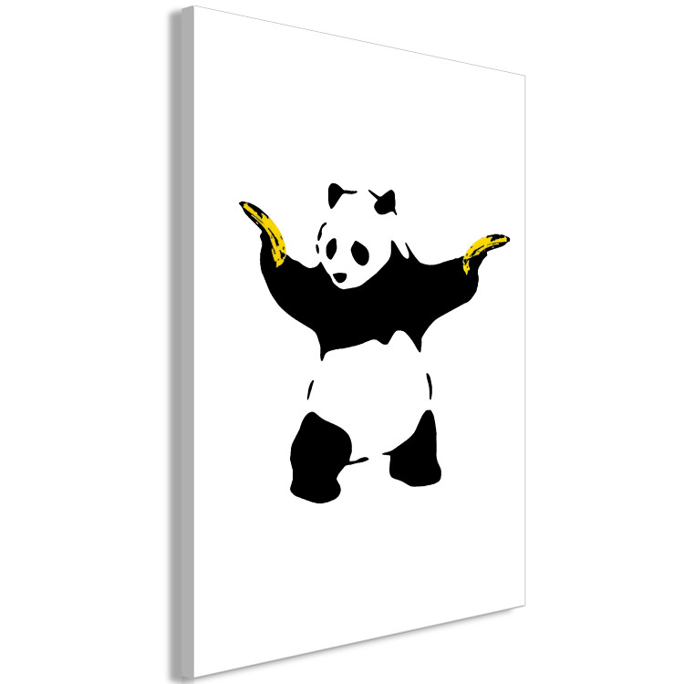 Canvas Panda with Guns (1-piece) Vertical - exotic animal with bananas 132457 additionalImage 2