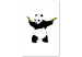 Canvas Panda with Guns (1-piece) Vertical - exotic animal with bananas 132457