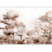 Wall Mural Painted forest - landscape with trees in shades of brown on a white background 134457 additionalThumb 1