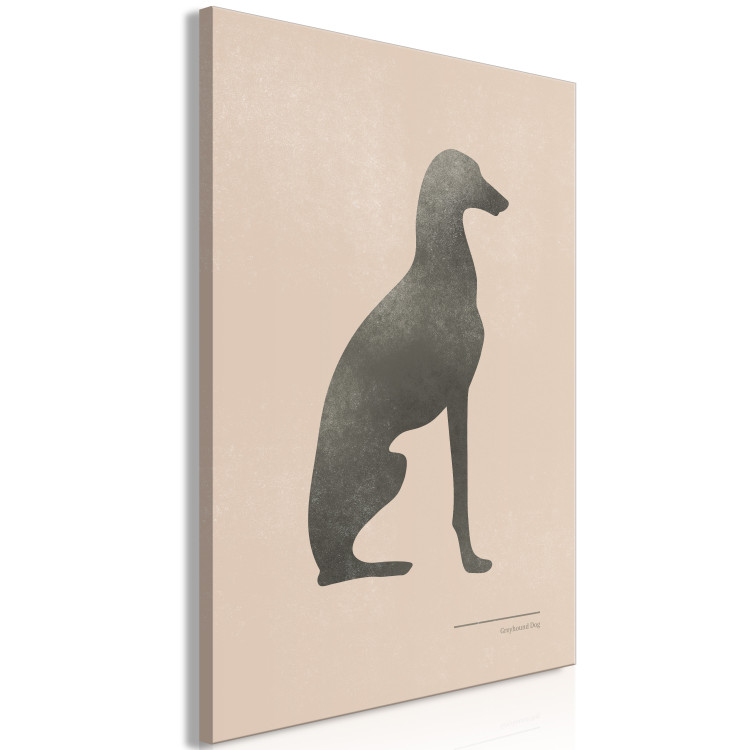 Canvas Print Sitting dog - image of a chart sitting on a light pink background 135157 additionalImage 2