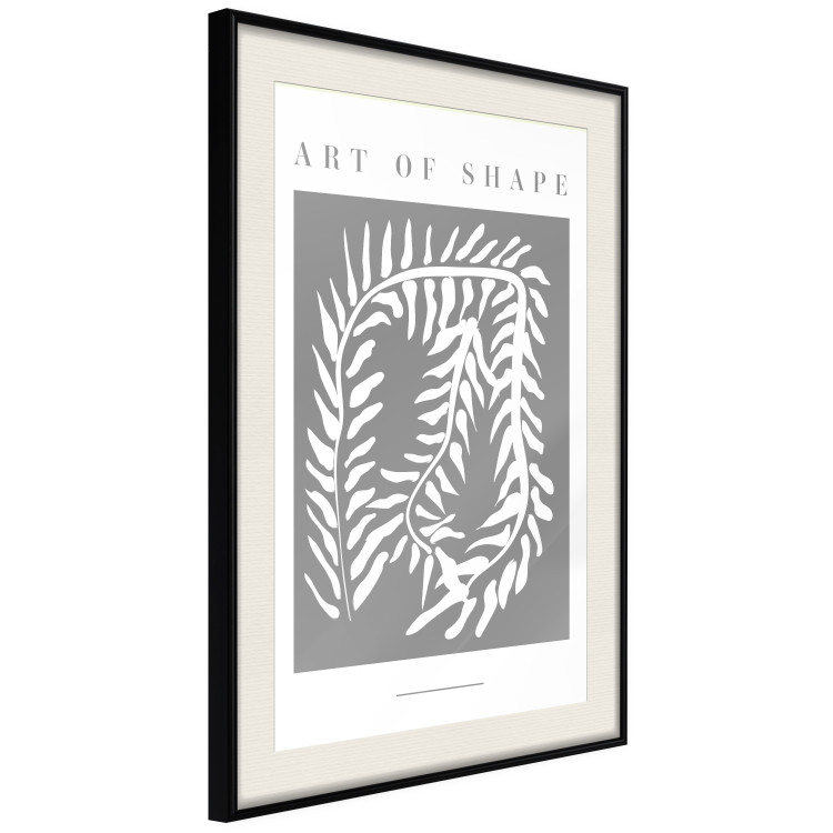Wall Poster Art of Shape - English texts and a white plant on a gray background 135657 additionalImage 10