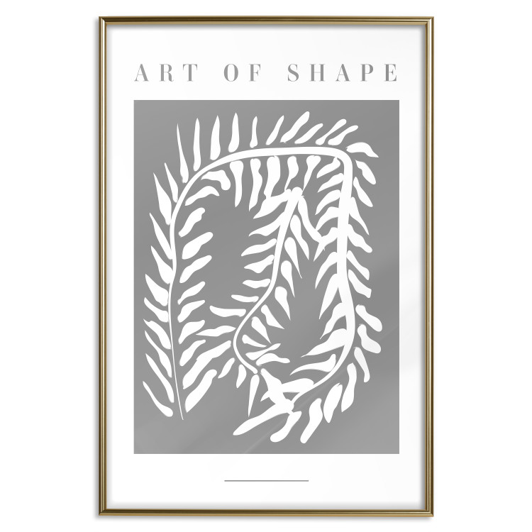 Wall Poster Art of Shape - English texts and a white plant on a gray background 135657 additionalImage 18