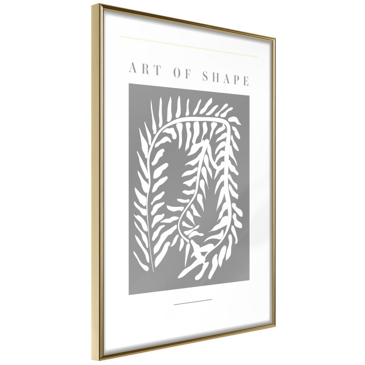 Wall Poster Art of Shape - English texts and a white plant on a gray background 135657 additionalImage 8