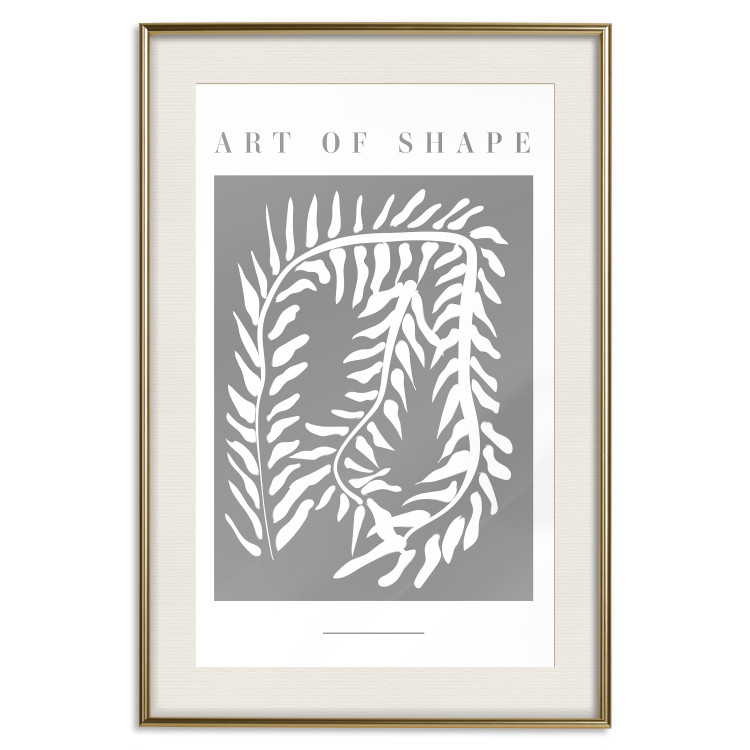 Wall Poster Art of Shape - English texts and a white plant on a gray background 135657 additionalImage 27